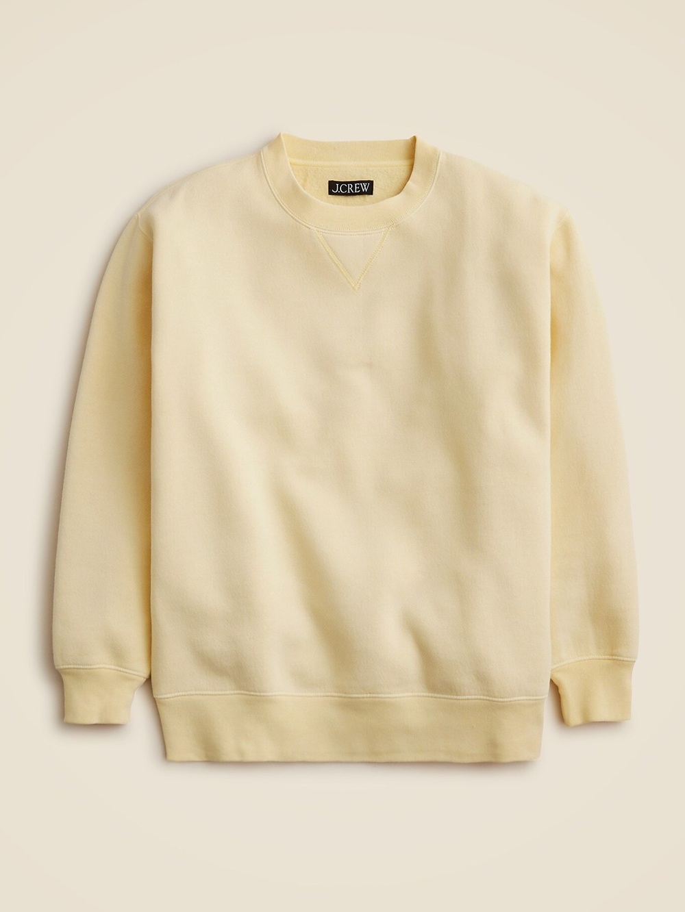 J. Crew Heritage Fleece Oversized Crewneck Sweatshirt - Butter Yellow, size M